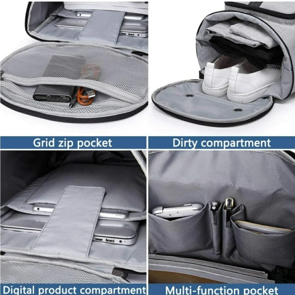 Gray Men's Tech Backpack - Travel & Laptop Organizer